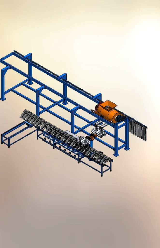 POURING LINE WITH TURNING UNLOADER result
